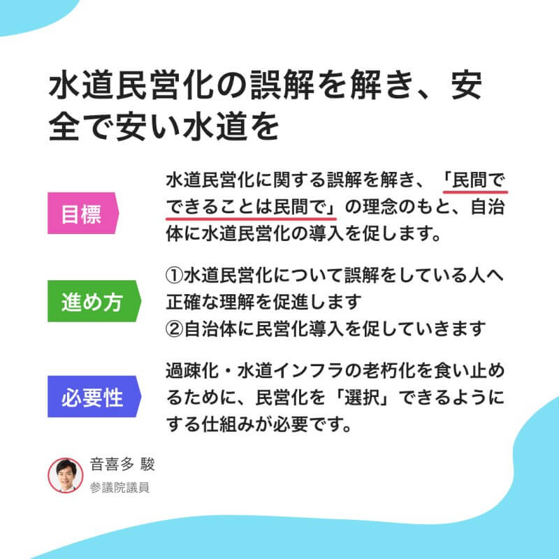 水道民営化に関する政策